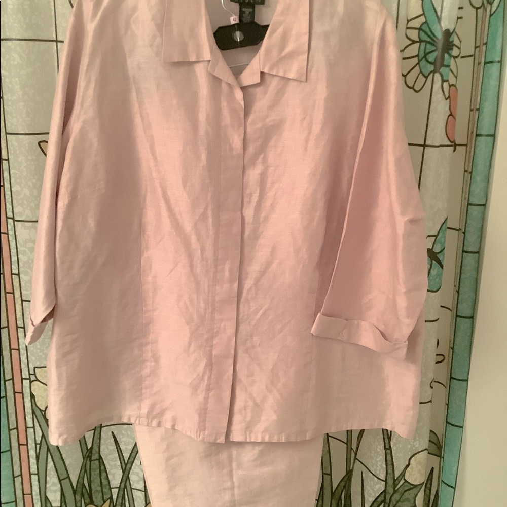 2 Piece Sigrid Olsen Linen Crop Pant Suite
